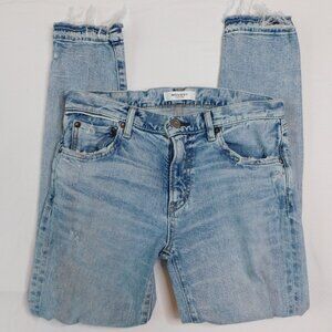 Moussy Vintage Fleming Skinny Denim Jeans In Light Blue | Distressed | GUC | 27